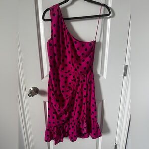 Derek Lam Fuchsia and Black Polka Dot Romper Size 4